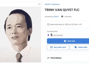 Hình NFT ông Trịnh Văn Quyết được rao bán với giá gần 17.000 USD