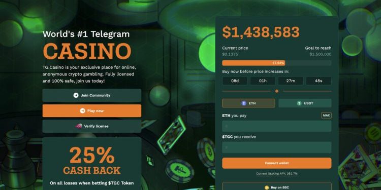 Gamefi trên Telegram là xu hướng mới và đối thủ Rollbit là TGC đã huy động được 1,4 triệu USD presale