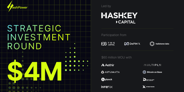 HashPower huy động thành công 4 triệu USD để thúc đẩy khai thác phi tập trung, staking và hạ tầng AI