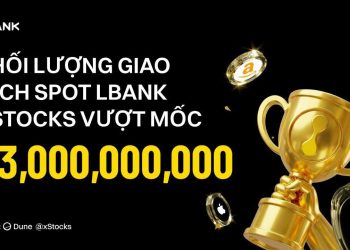 Khối lượng giao dịch spot xStock của LBank vượt 3 tỷ USD, nắm giữ 30% thị phần CEX